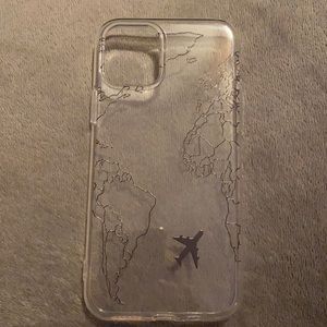 iPhone 11 Pro clear case with airplane print